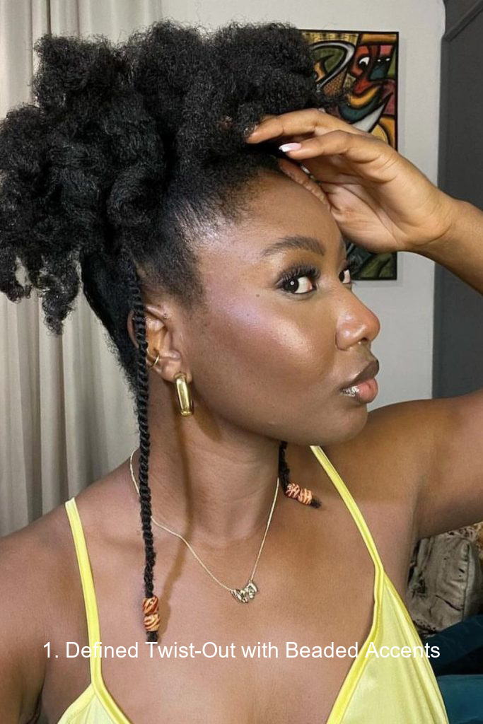 1. Defined Twist-Out with Beaded Accents