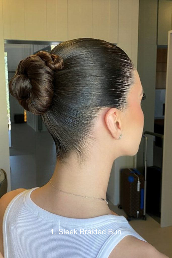 1. Sleek Braided Bun