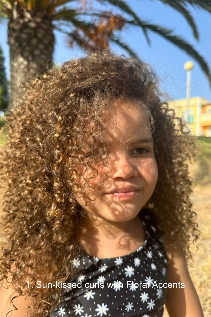 1. Sun-kissed curls with Floral Accents