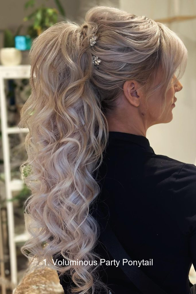 1. Voluminous Party Ponytail