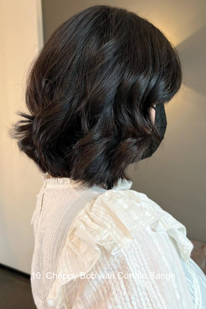 10. Choppy Bob with Curtain Bangs