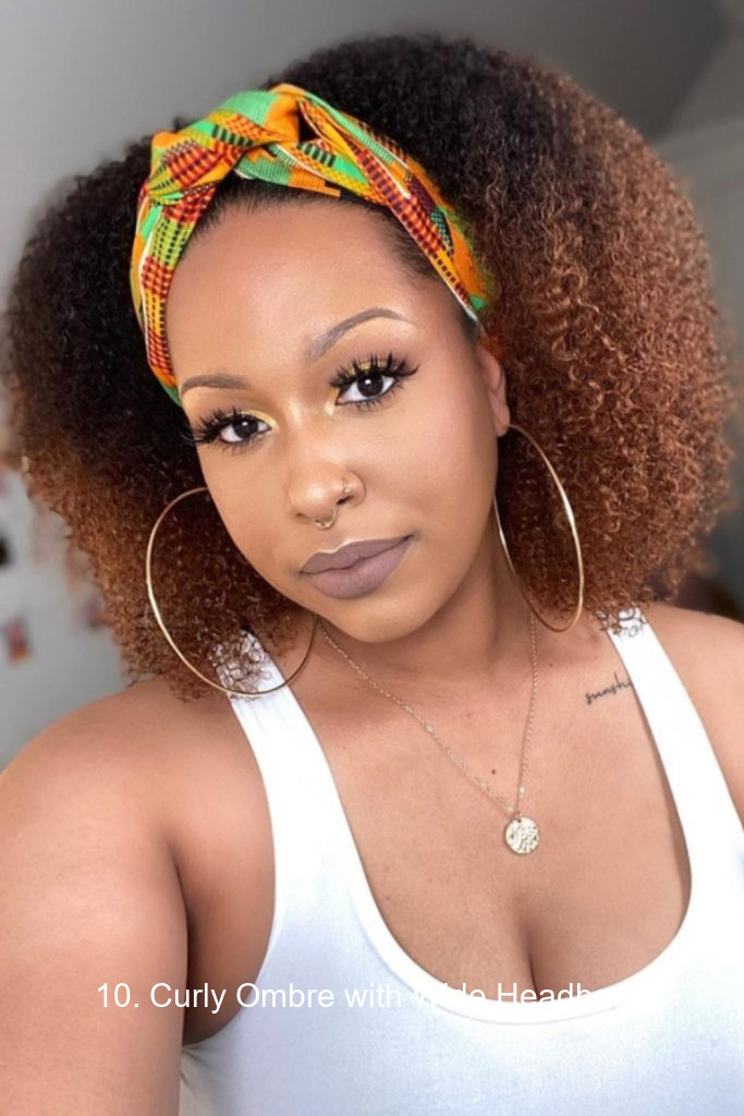 10. Curly Ombre with Wide Headband