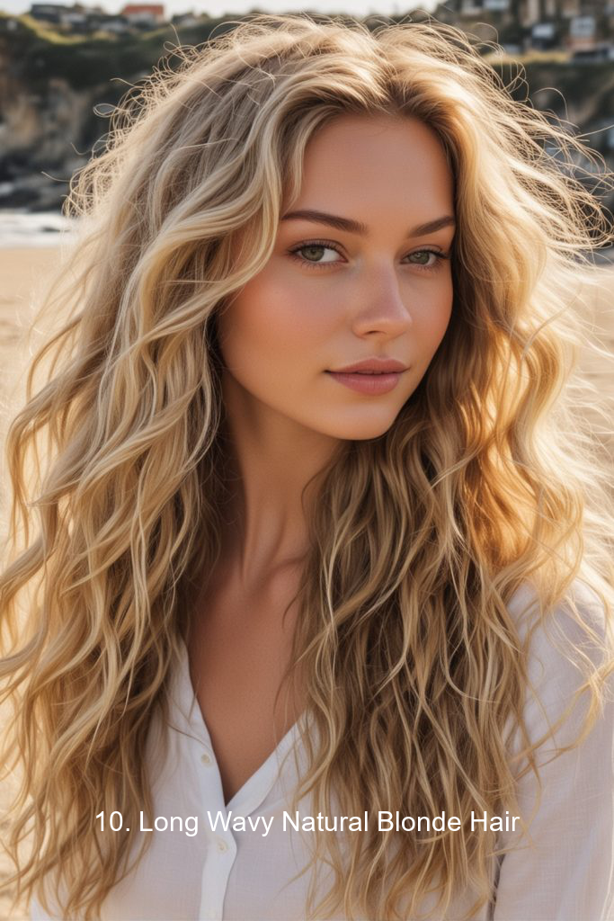10. Long Wavy Natural Blonde Hair