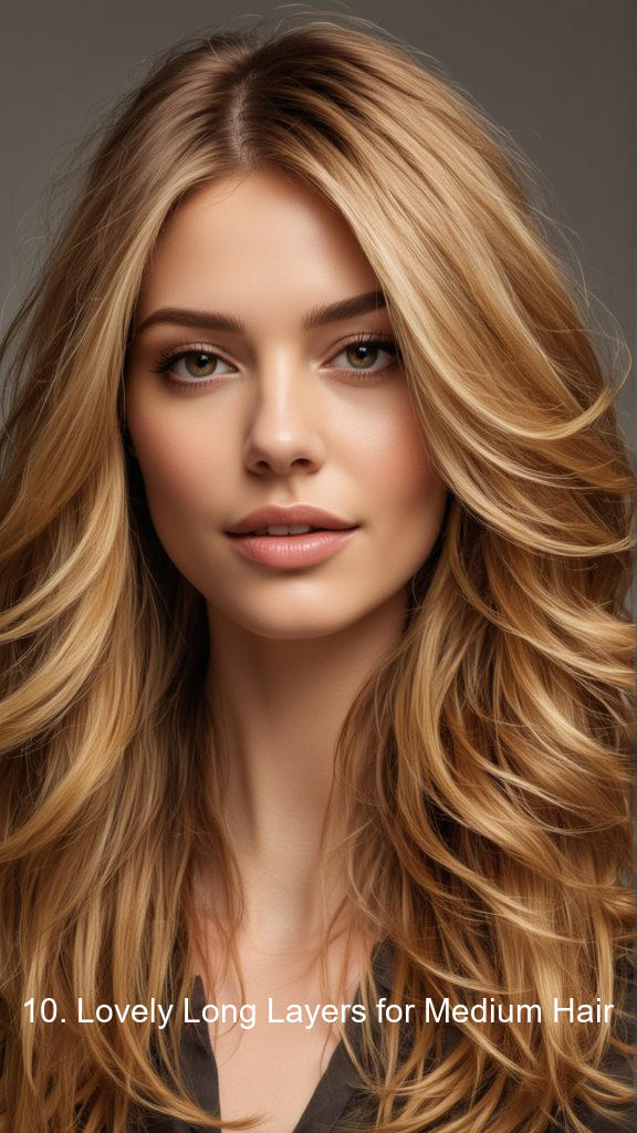 10. Lovely Long Layers for Medium Hair