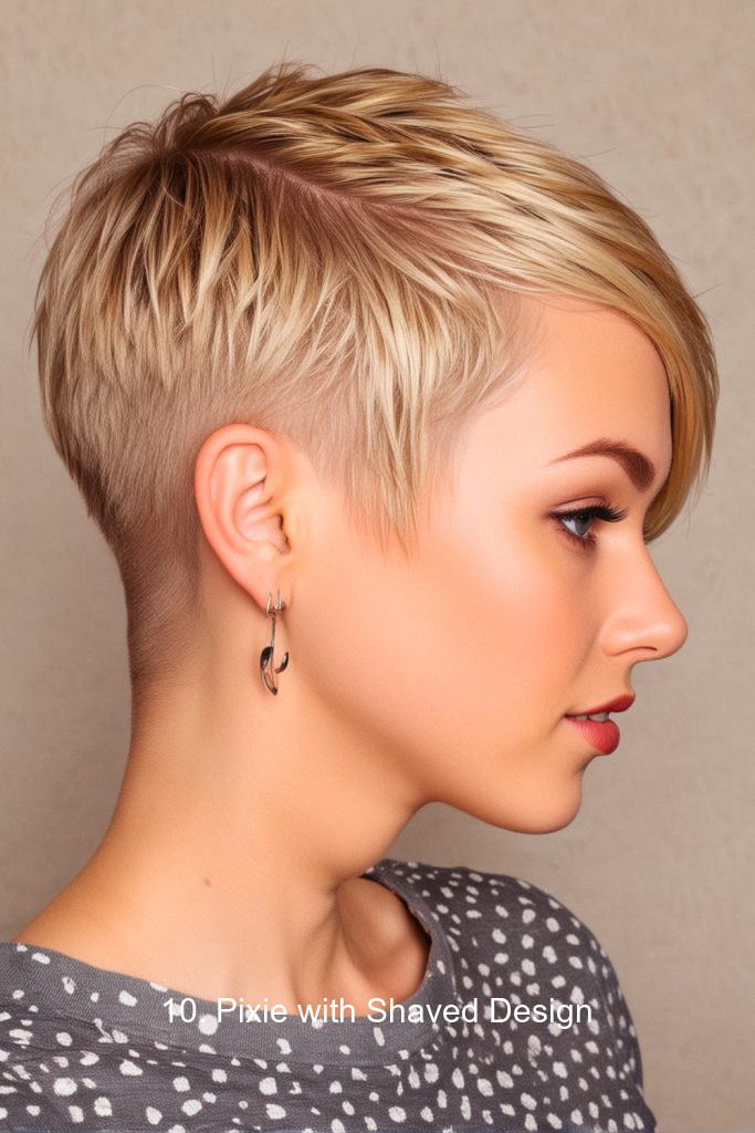 10. Pixie with Shaved Design
