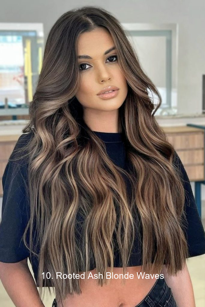 10. Rooted Ash Blonde Waves