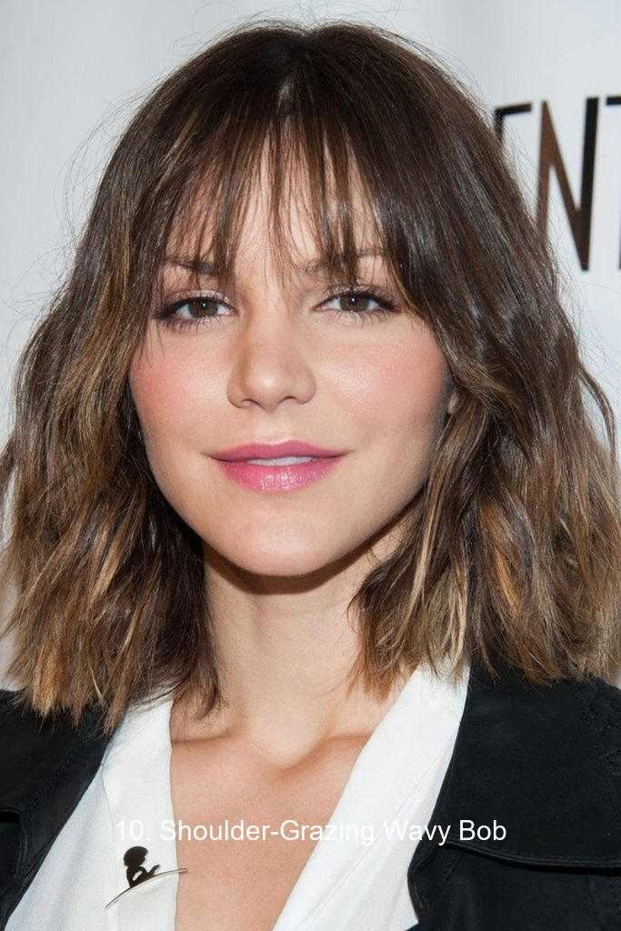 10. Shoulder-Grazing Wavy Bob