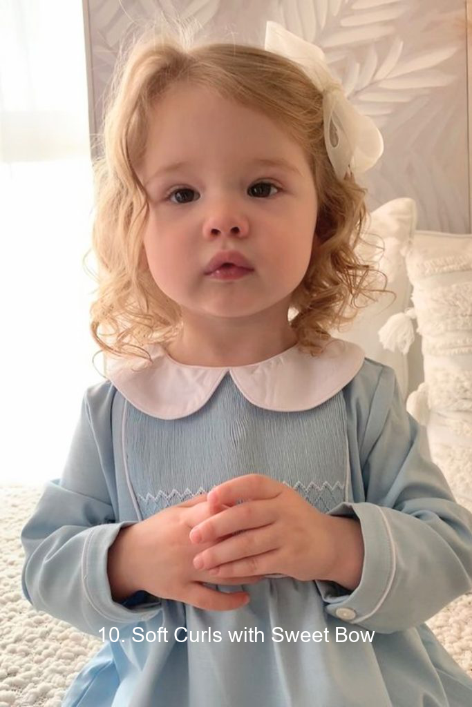 10. Soft Curls with Sweet Bow
