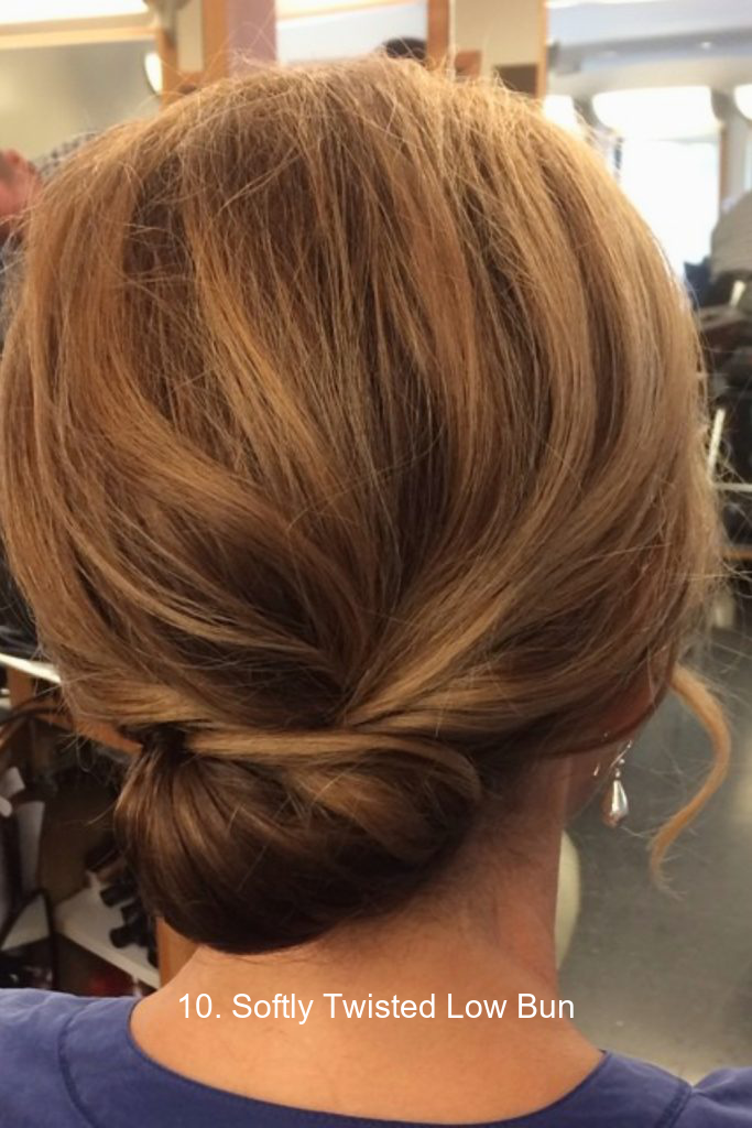 10. Softly Twisted Low Bun