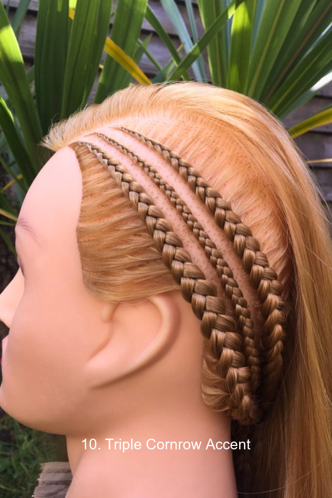 10. Triple Cornrow Accent
