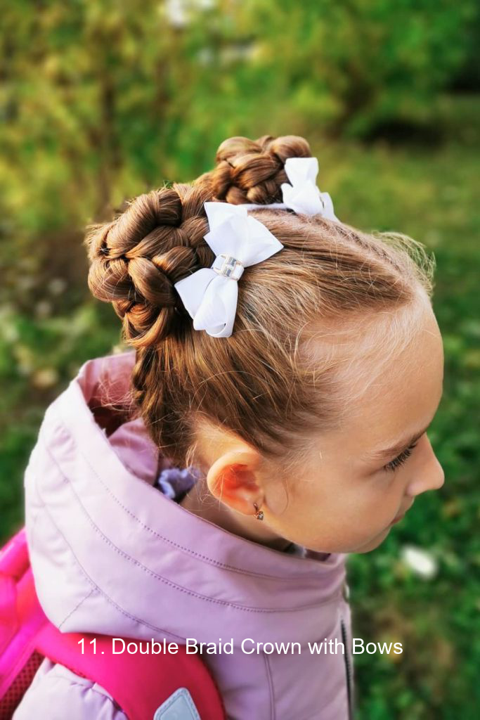 11. Double Braid Crown with Bows