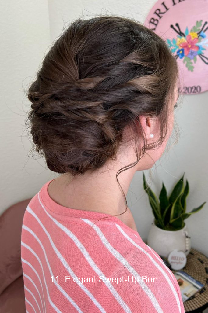 11. Elegant Swept-Up Bun
