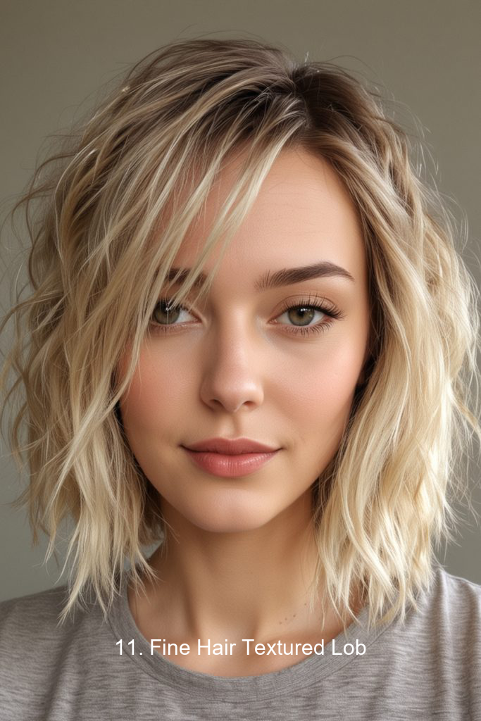11. Fine Hair Textured Lob