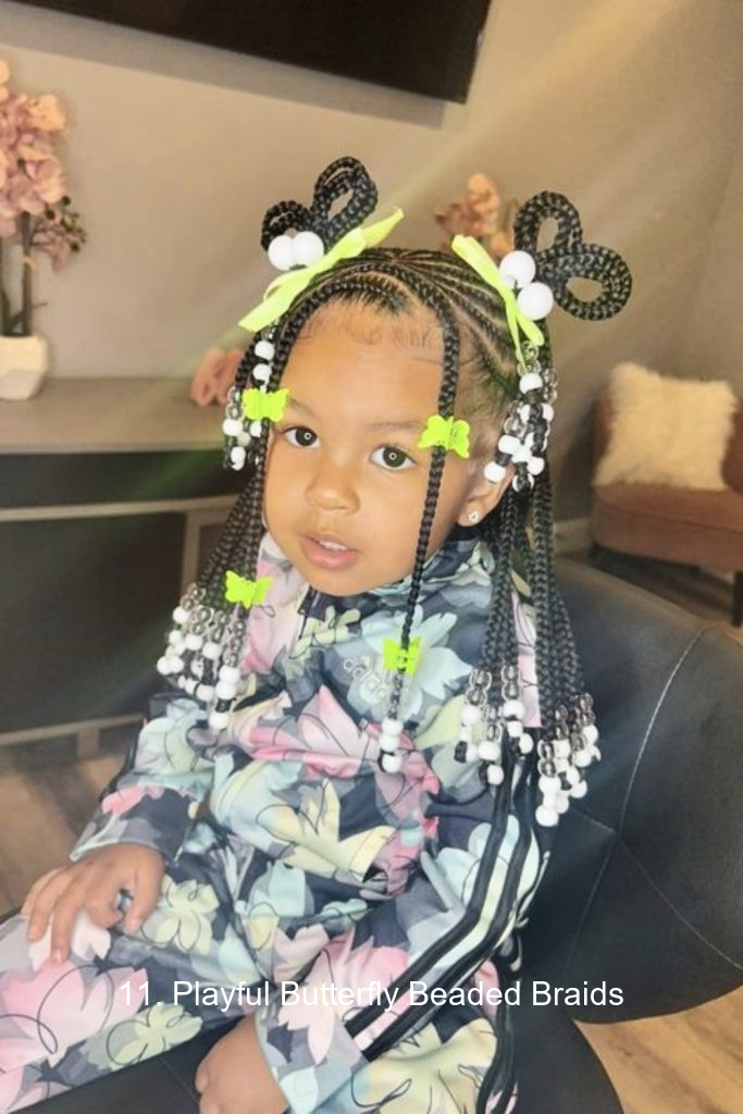 11. Playful Butterfly Beaded Braids
