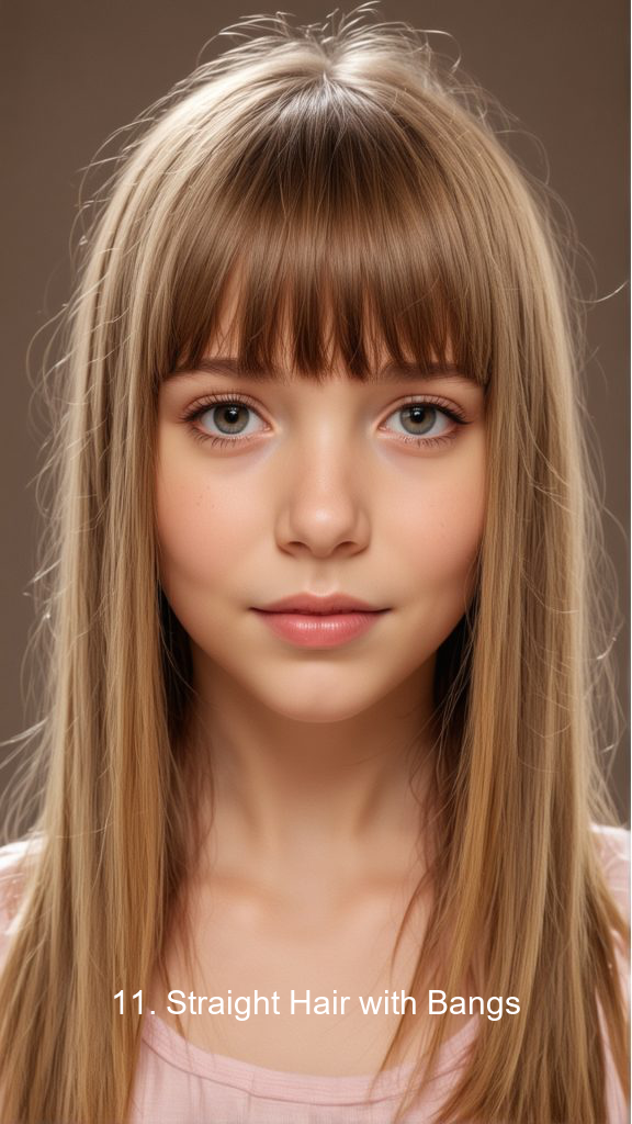 11. Straight Hair with Bangs