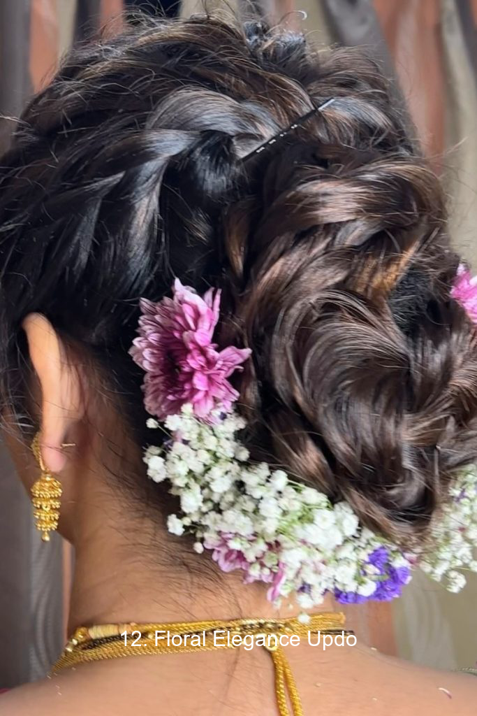 12. Floral Elegance Updo