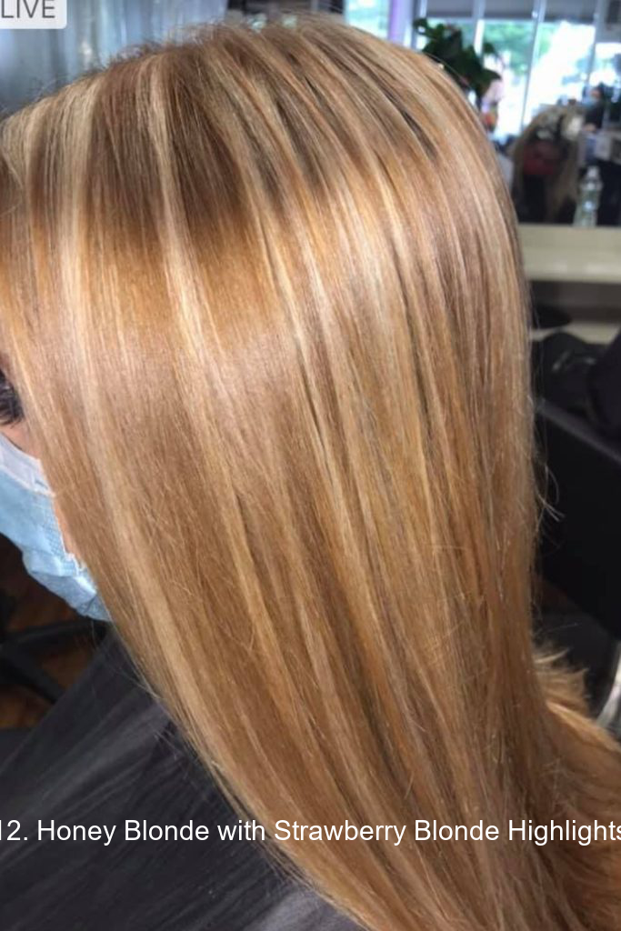 12. Honey Blonde with Strawberry Blonde Highlights