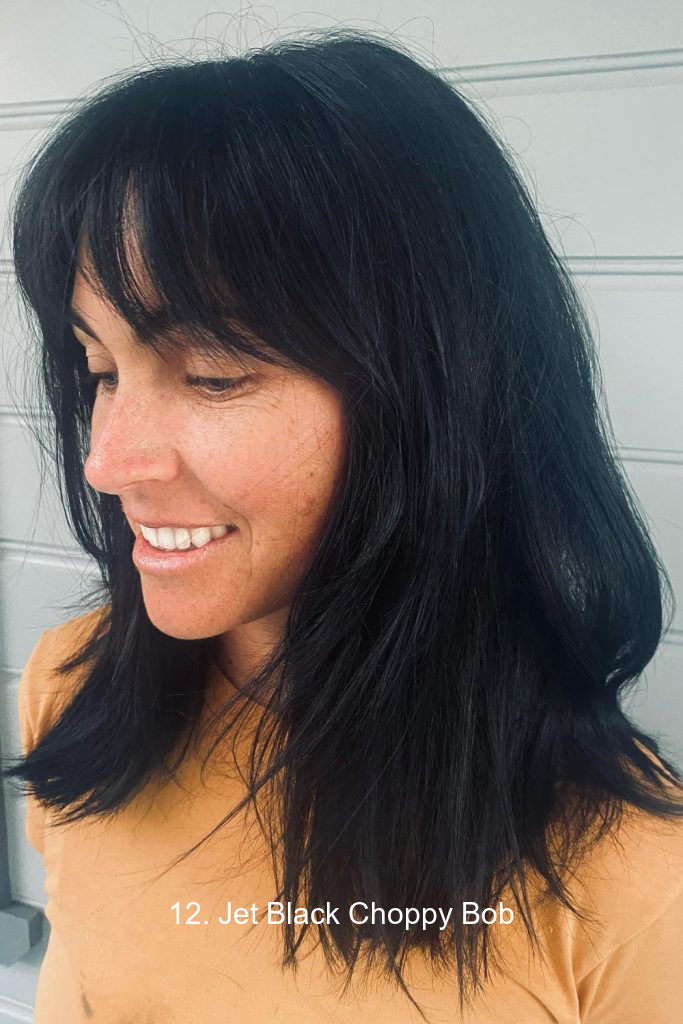 12. Jet Black Choppy Bob