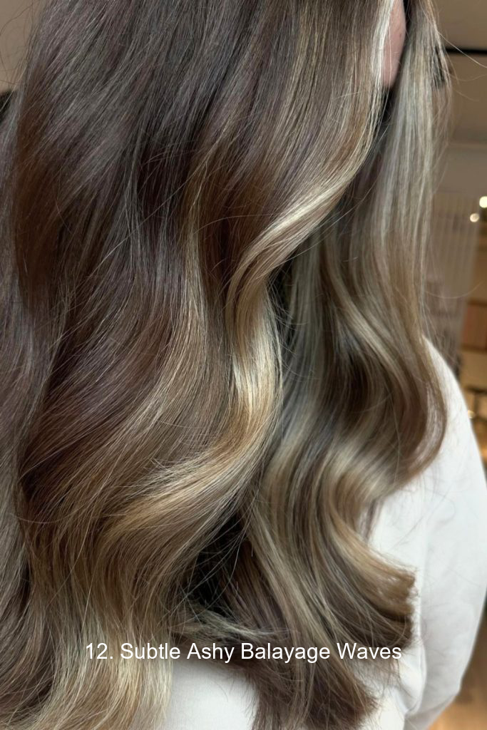12. Subtle Ashy Balayage Waves