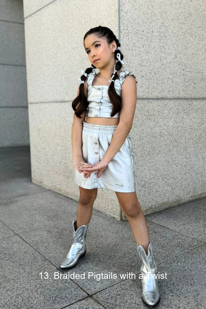 13. Braided Pigtails with a Twist