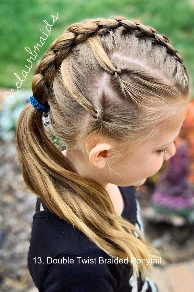 13. Double Twist Braided Ponytail