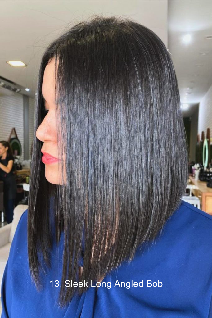 13. Sleek Long Angled Bob