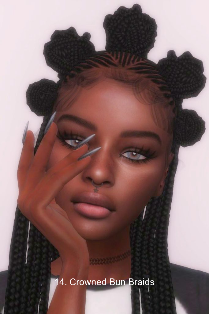 14. Crowned Bun Braids