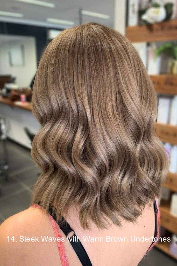 14. Sleek Waves with Warm Brown Undertones