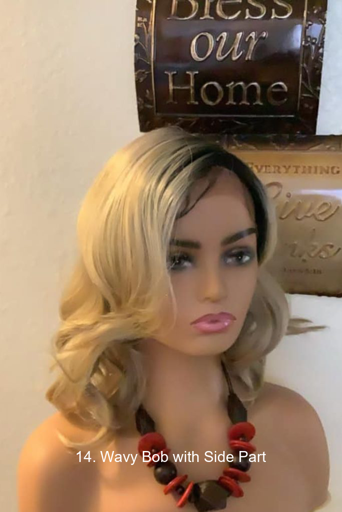 14. Wavy Bob with Side Part