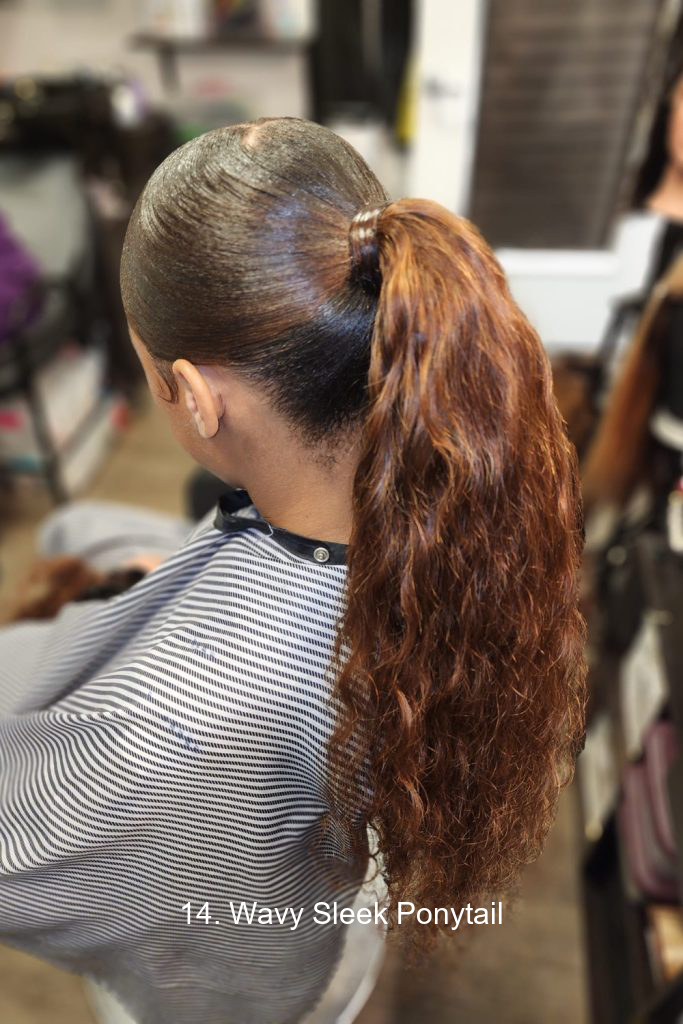 14. Wavy Sleek Ponytail