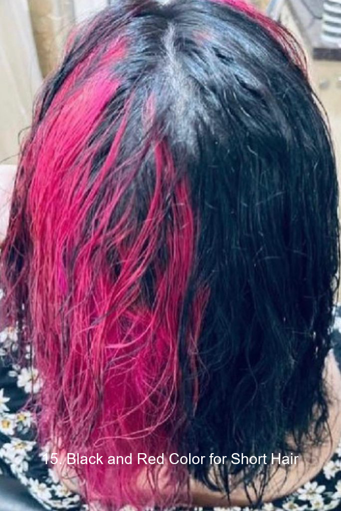 15. Black and Red Color for Short Hair