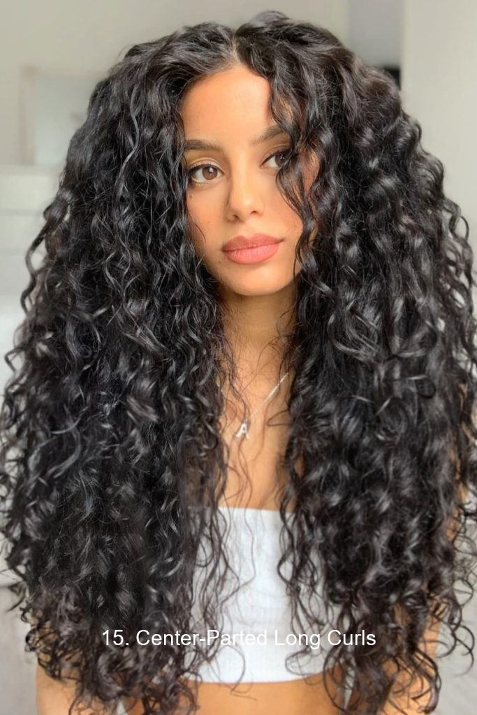 15. Center-Parted Long Curls