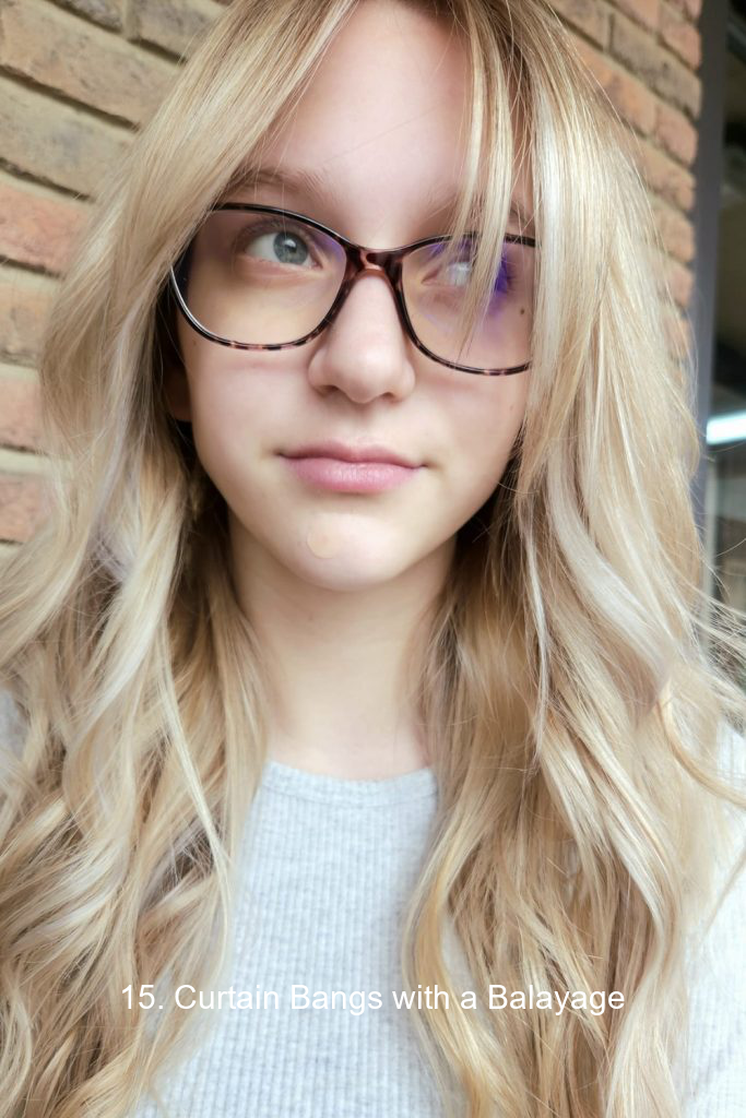 15. Curtain Bangs with a Balayage