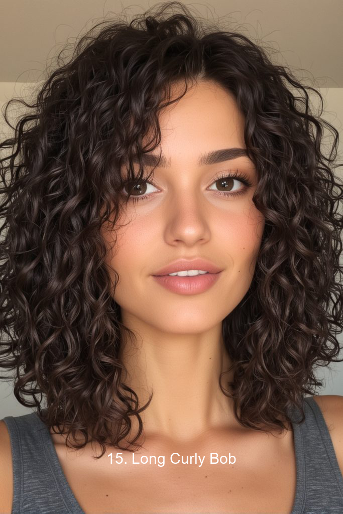 15. Long Curly Bob