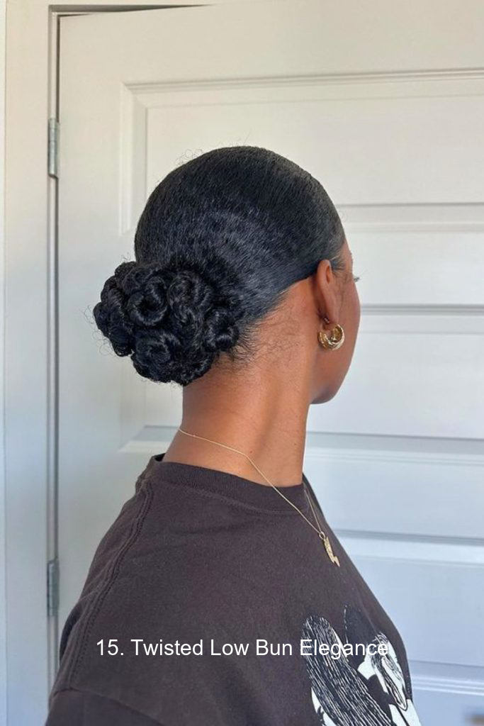 15. Twisted Low Bun Elegance