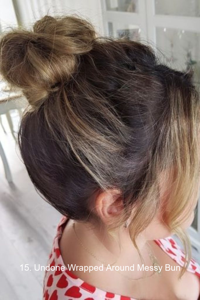 15. Undone Wrapped Around Messy Bun