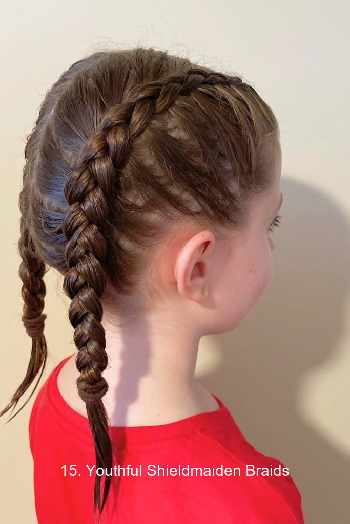 15. Youthful Shieldmaiden Braids