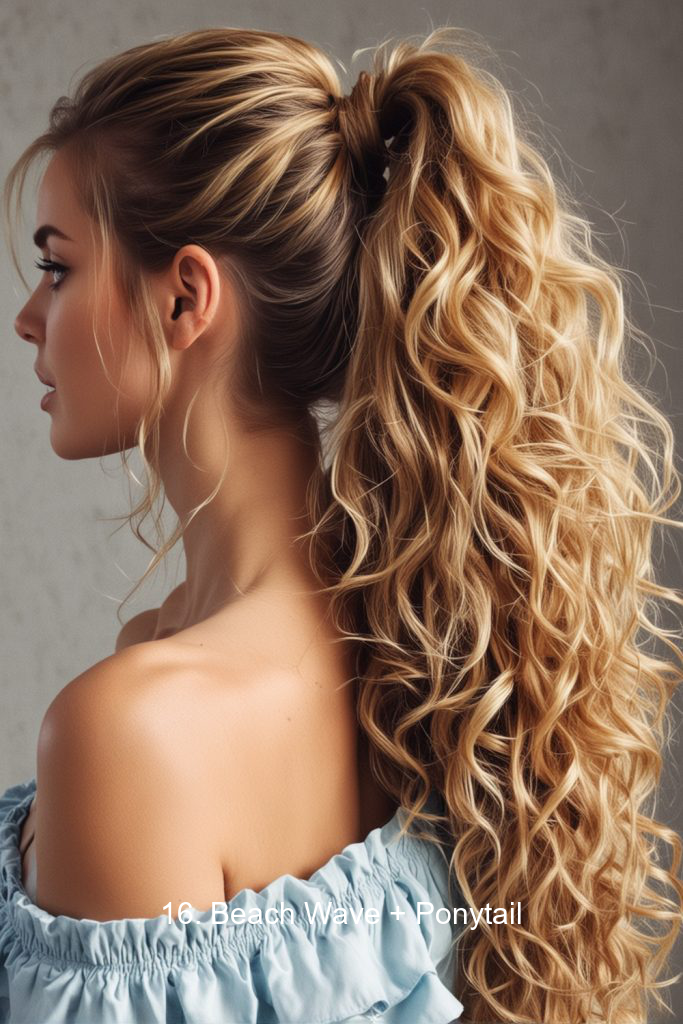 16. Beach Wave + Ponytail