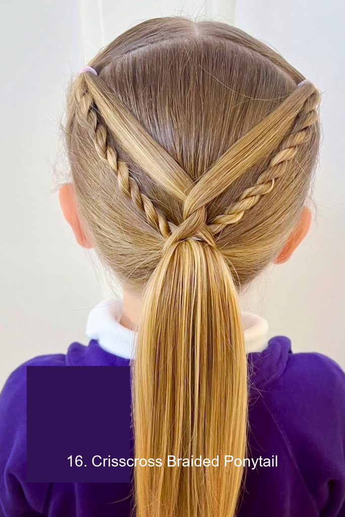 16. Crisscross Braided Ponytail