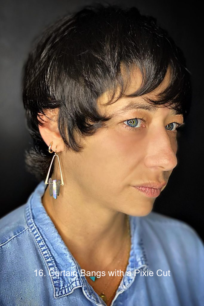16. Curtain Bangs with a Pixie Cut