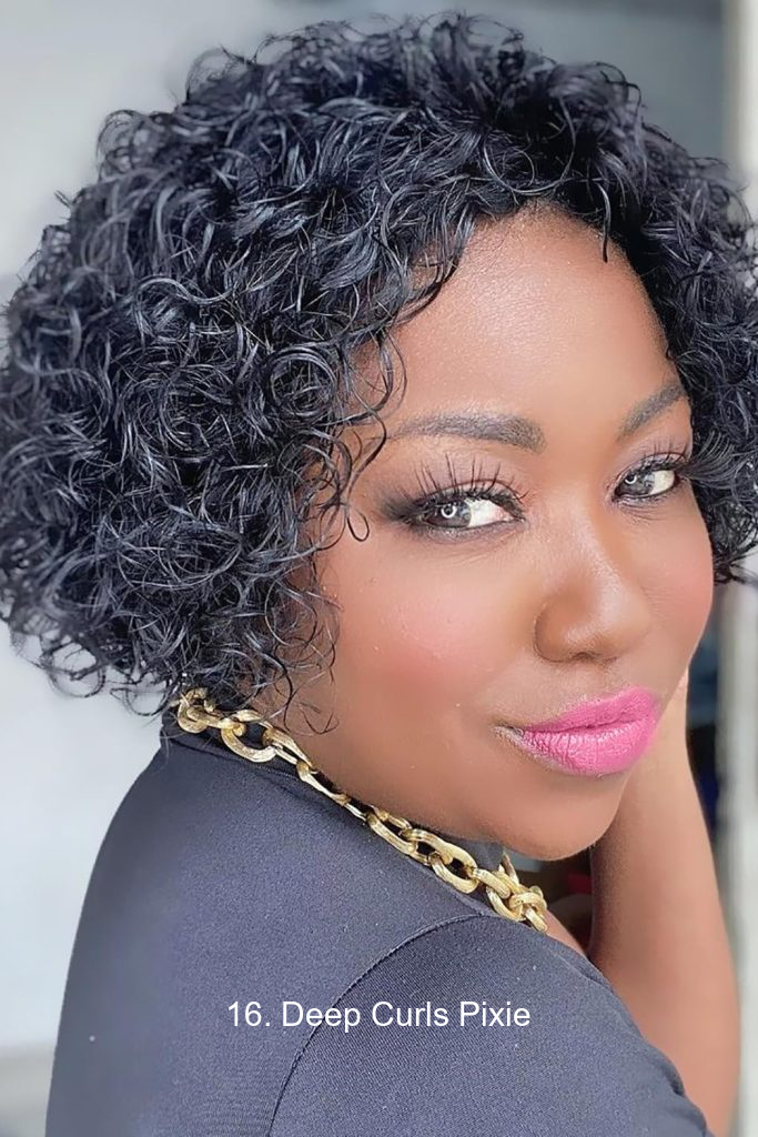 16. Deep Curls Pixie