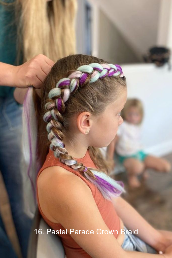 16. Pastel Parade Crown Braid