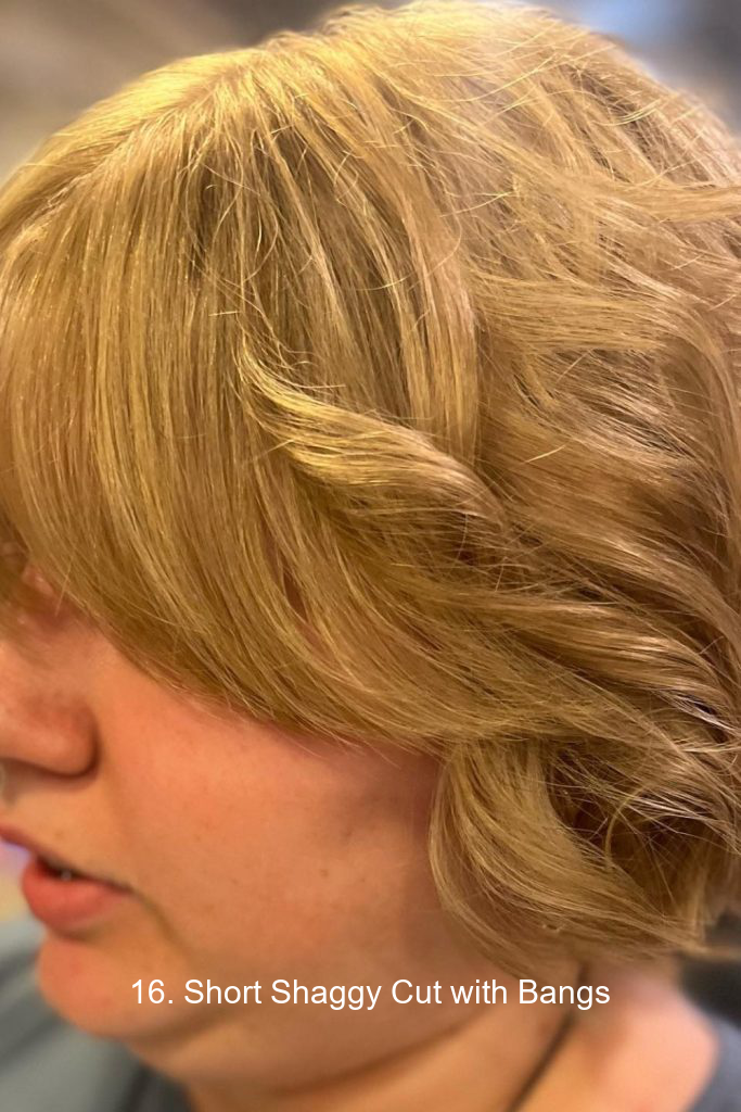 16. Short Shaggy Cut with Bangs