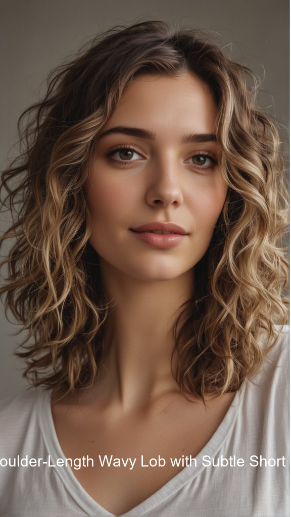16. Shoulder-Length Wavy Lob with Subtle Short Layers