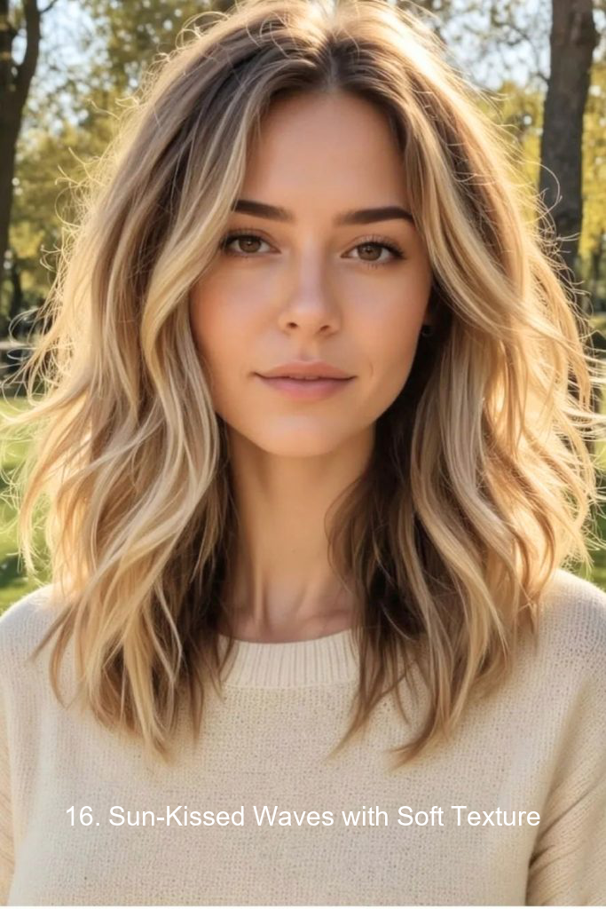 16. Sun-Kissed Waves with Soft Texture