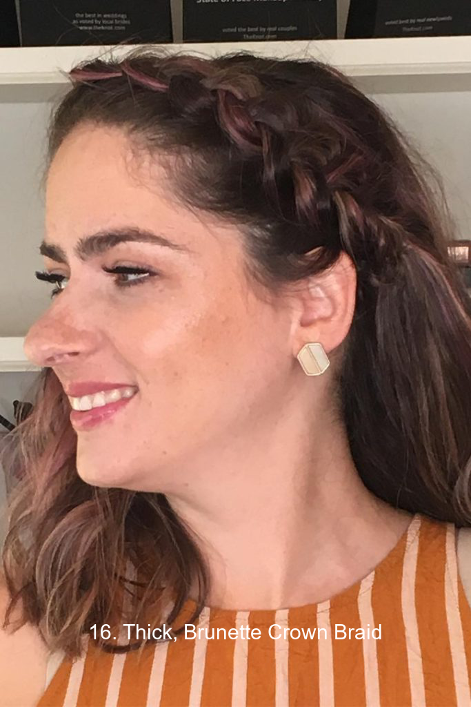 16. Thick, Brunette Crown Braid