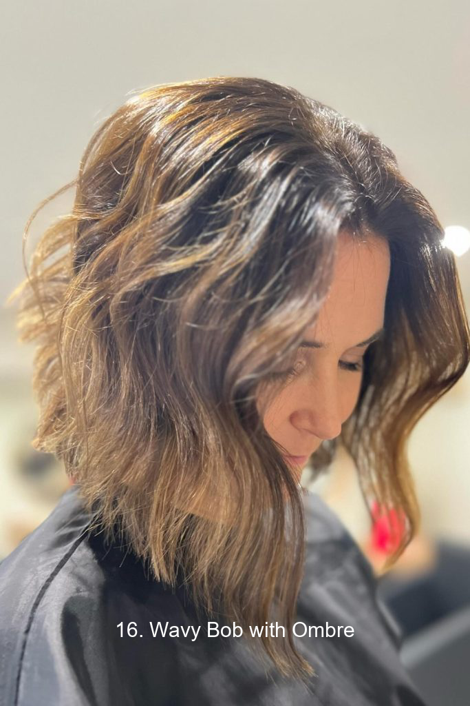 16. Wavy Bob with Ombre