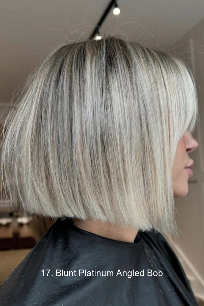 17. Blunt Platinum Angled Bob