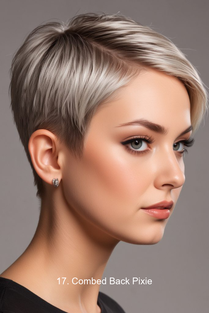 17. Combed Back Pixie
