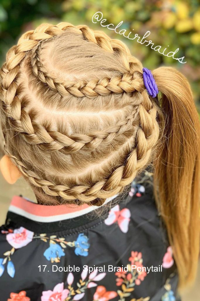 17. Double Spiral Braid Ponytail